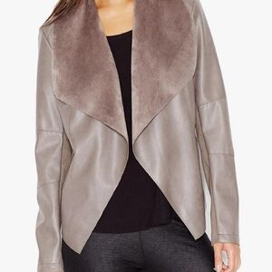 Women's Taupe Faux Leather Jacket